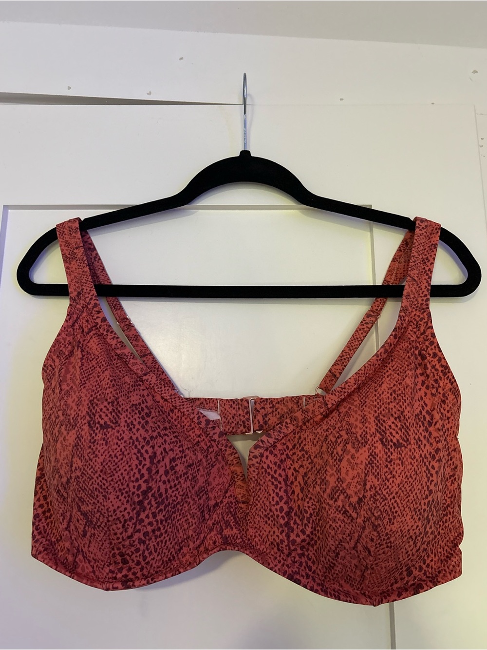 Shade & Shore Red Snake-Print Underwire Bra
